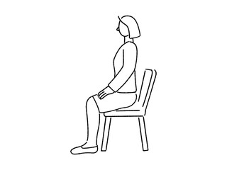 椅子に座る女性