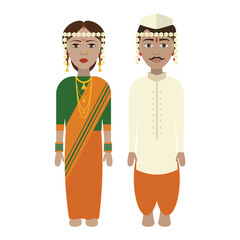 Maharashtrian bride and groom