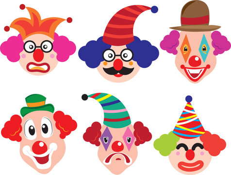 Funny Clown Faces Collection