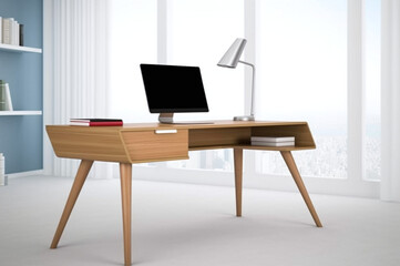 Modern office desk with hidden storage 