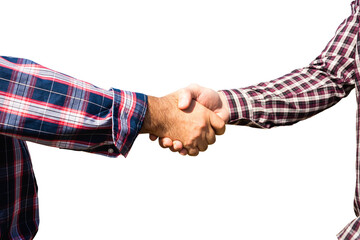 Male partners shaking hands