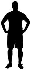 Silhouette athlete with hand on hip 