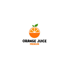 Vector orange fruit logo design concept illustration idea