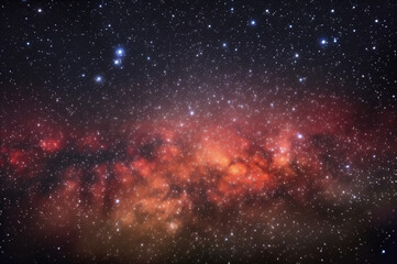 Naklejka premium Night sky with stars in a red theme