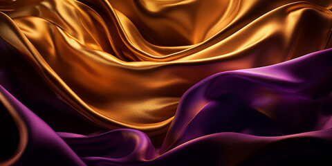Fototapeta premium Background astratto. Seta Viola e oro. Ai generated.