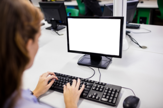 Women using computer