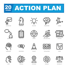 Action plan icon set. Icon for business and marketing.