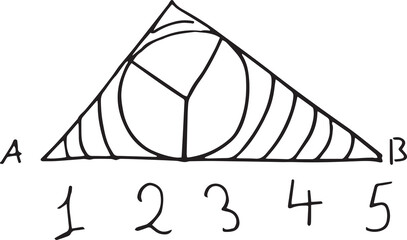 Triangle shape with numbers