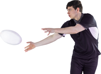 Rugby player doing a side pass