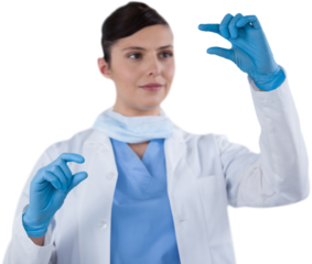 Female scientist conducting experiment