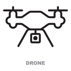 Drone linear icon. Simple element illustration. drone concept outline symbol design.