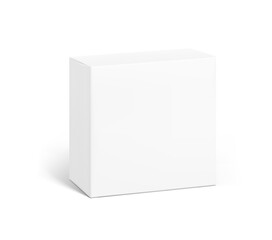 Universal mockup of blank cardboard box. Vector illustration isolated on white background, ready and simple to use for your design. EPS10.