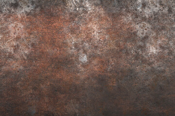 Wheathered rust and scratched steel texture background. 3d illustration