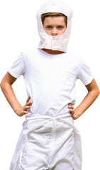 Portrait of boy in astronaut mask