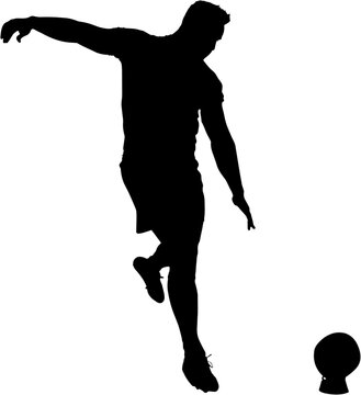Male rugby player kicking ball