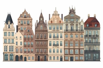 Fototapeta na wymiar A collage of different buildings Generative AI