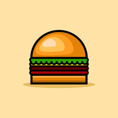 cartoon burger vector illustration for sticker