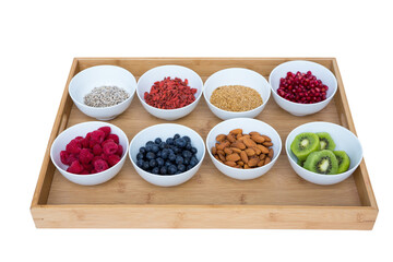Healthy food on a tray