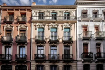 A building with many balconies Generative AI