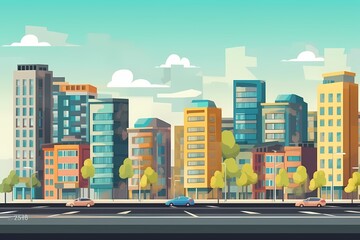 Obraz premium A city with many buildings Generative AI