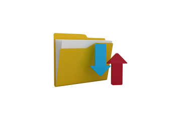 Illustration of folder with blue and red arrow sign