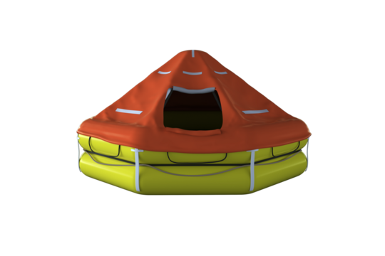 Inflatable tent over white background