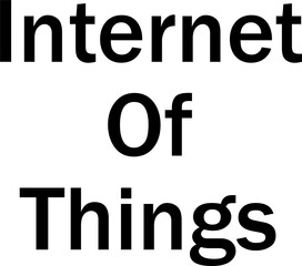 Internet of things text in black color over white background