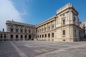 Obraz premium A large building with many windows Generative AI