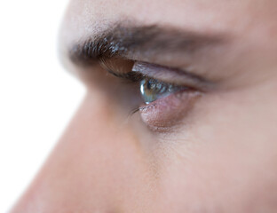 Man with green eyes