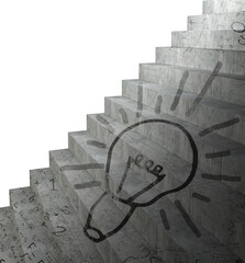 Graphic image of steps and light bulb