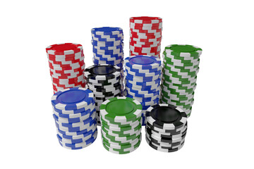Digital composite 3D image of gambling chips