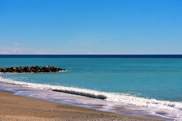 beach in Albisola Superiore Liguria Italy