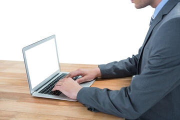 Businessman using laptop 