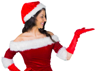 Pretty girl presenting in santa outfit