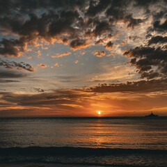 sunset over the sea