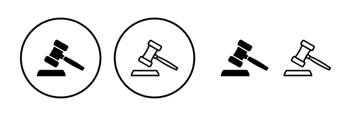 Gavel icon vector. judge gavel icon. auction hammer