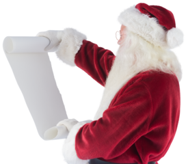 Santa Claus reads a list