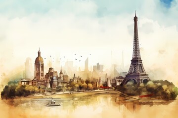 A large tower next to a body of water Generative AI