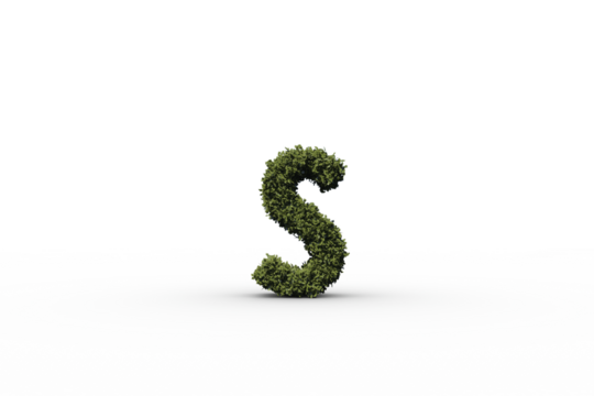 Letter s made of leaves