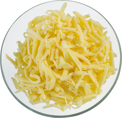 Grated cheese in the bowl