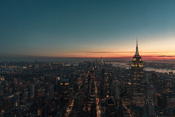 sunset from the top of nyc