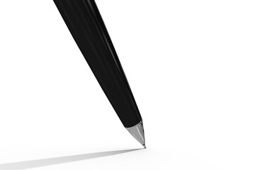Close-up of black metallic ballpoint pen