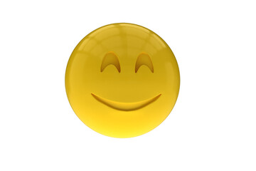 Three dimensional image of smiling emoticon