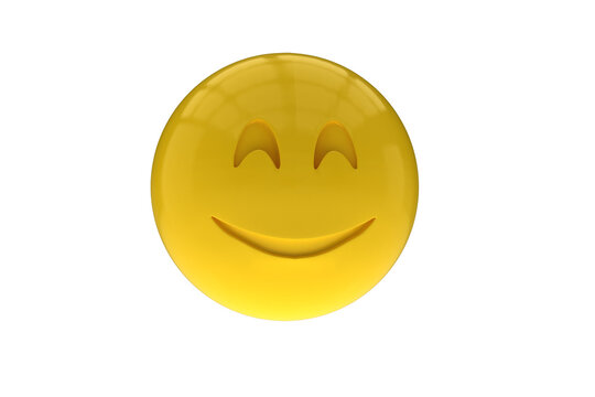 Three dimensional image of smiling emoticon