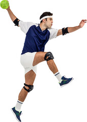 Sportsman throwing a ball