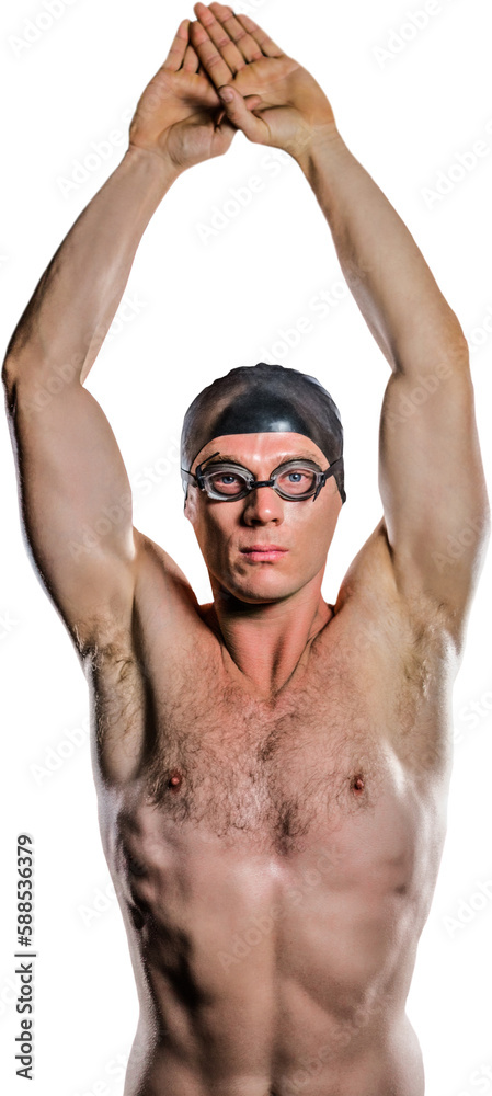 Poster Swimmer preparing to dive