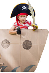 Portrait of boy in pirate costume