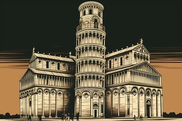 A large building with piazza dei miracoli Generative AI