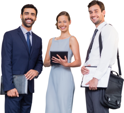 Portrait of confident happy business people