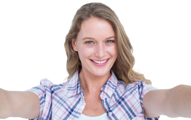 Happy hipster smiling at camera